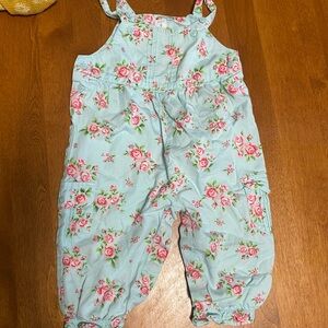Carter's Blue Floral Overalls